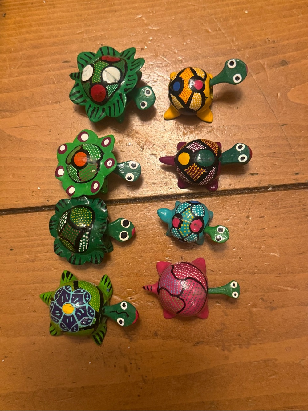 Bundle of Hand-Painted Colorful Bobblehead Turtles